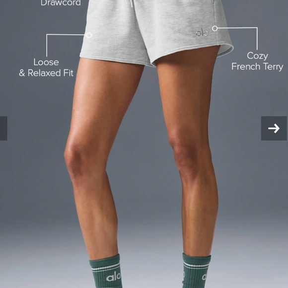 ALO Yoga Accolade heather Gray Shorts - Picture 2 of 7